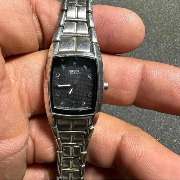 citizen Eco Drive Ladies Cocktail Watch Silvertone Diamond Dial B023-S058112 - Picture 1 of 11